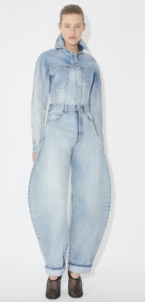 Maison Alaia full denim look for the latest collection for winter 2023 / 2024.