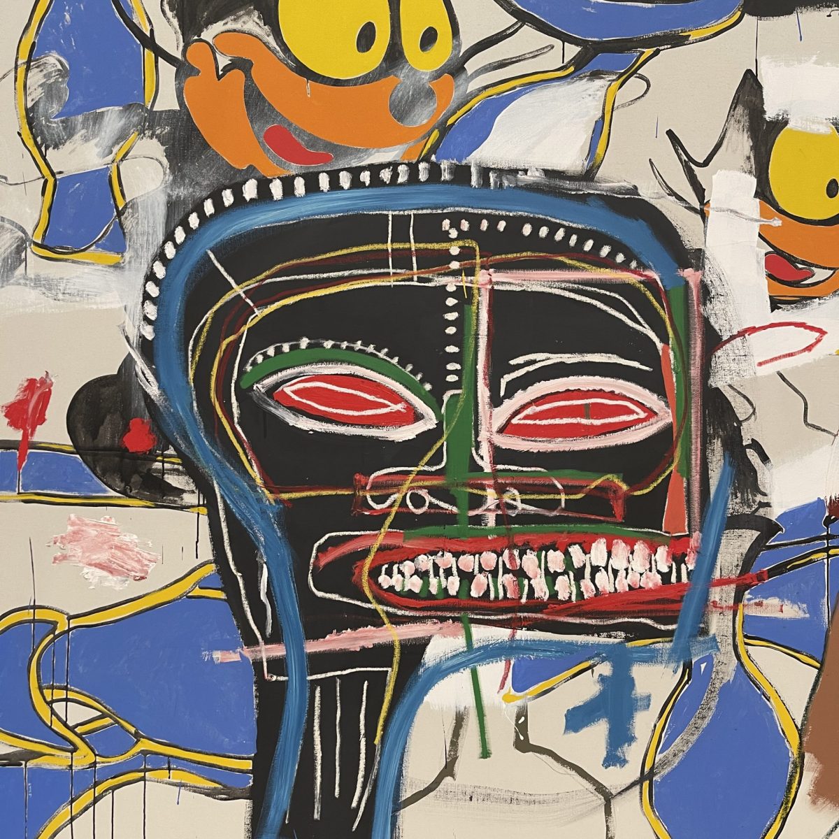 Close up from a part of a picture at the Warhol x Basquiat art exhibition at Foundation Louis Vuitton in Paris.